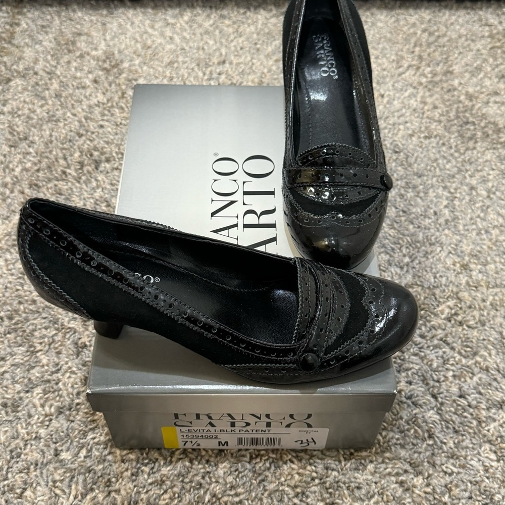 Women’s Franco Sarto Suede & Patent Leather Heel- size 7.5- $50